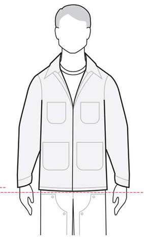 measurements men's coats & parkas