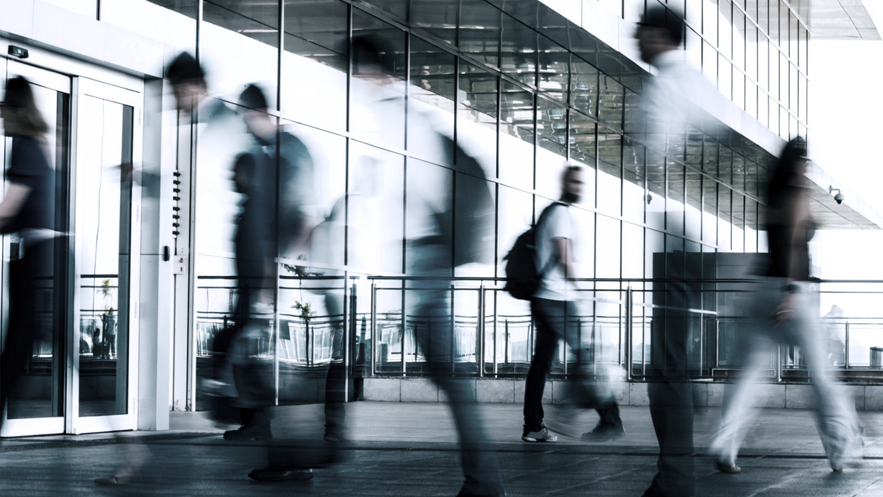 People walking to work